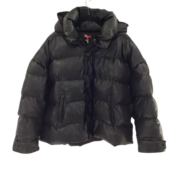 Staud Oversized Ace Coat Puffer Jacket With Hood Black Size Medium NWT Sold Out - Picture 4 of 15